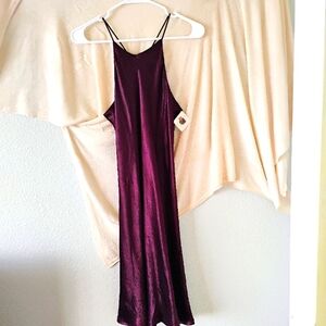 100% Acetate Purple Slip Dress Size Small
